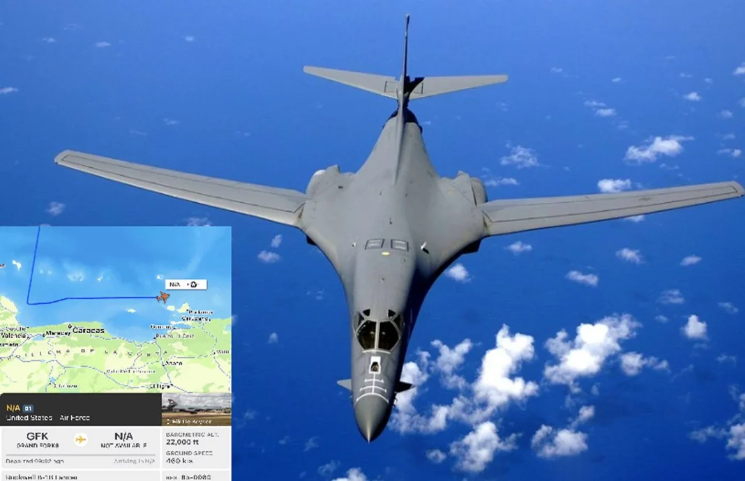 U.S. B-1B Bombers Conduct Training Over Caribbean Sea