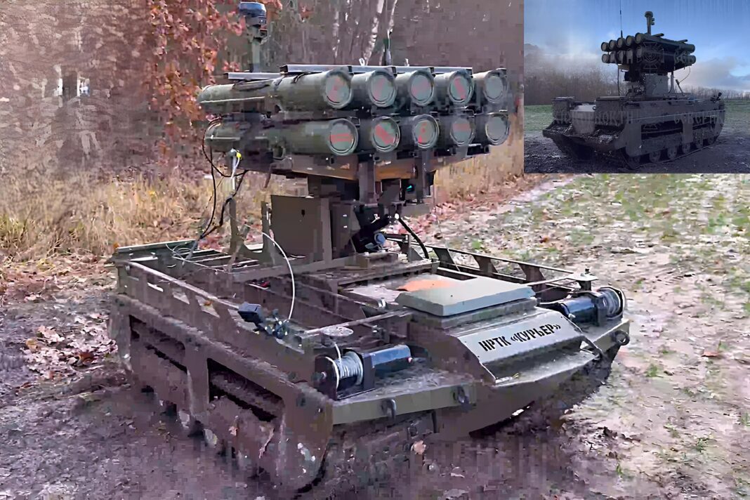 Russia Deploys Courier UGV Armed with Shmel Thermobaric Rockets on Ukraine Front